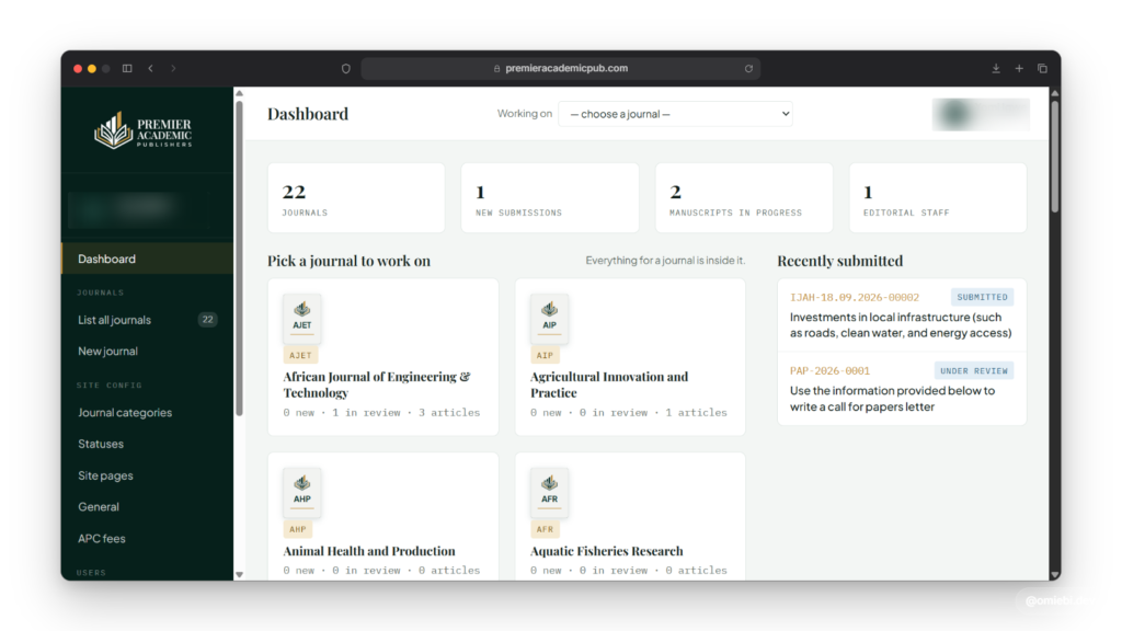 Premier Academic Publishers screenshot 2